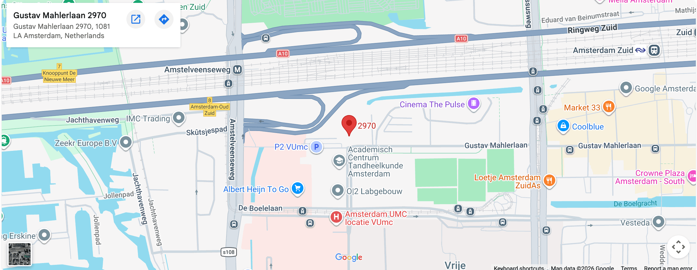 Mapa koja prikazuje lokaciju naše kancelarije